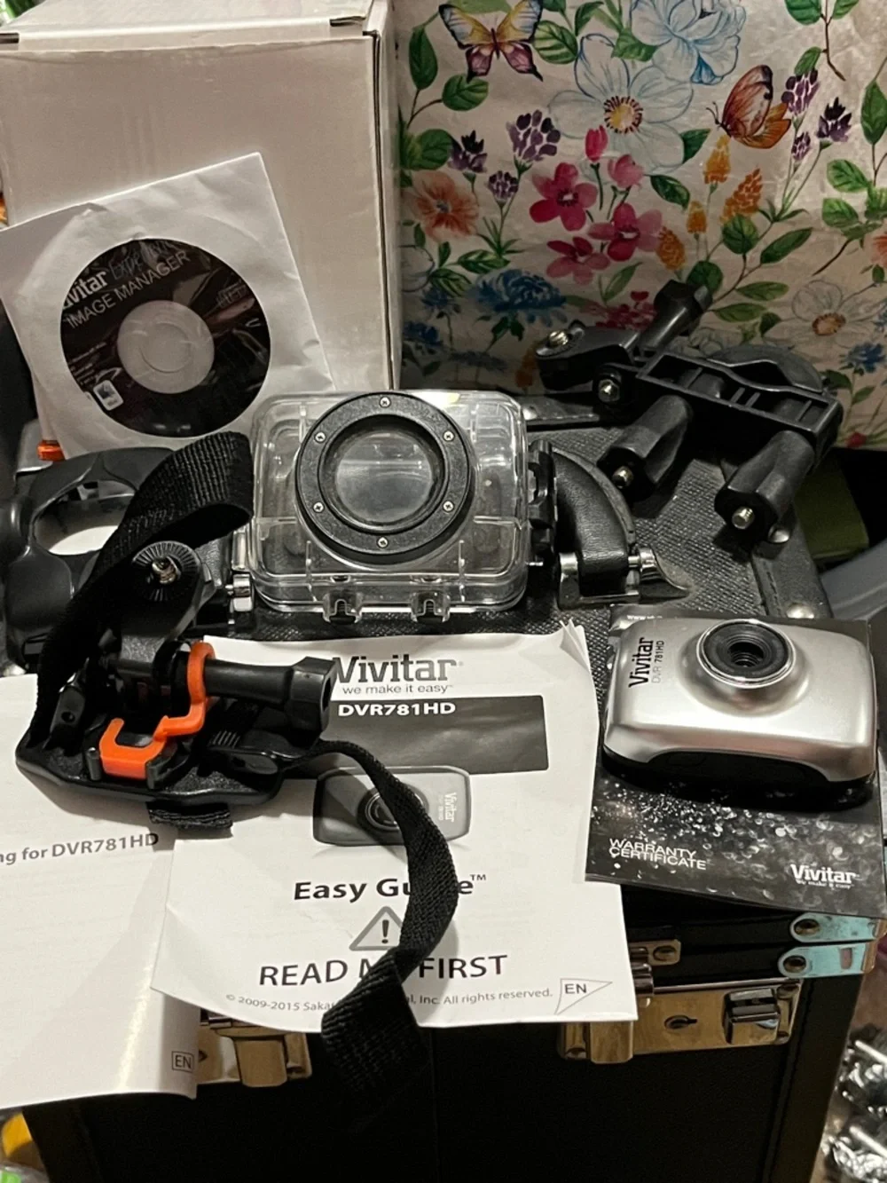 Vivitar DVR781HD Silver Action Video Camera with Waterproof Case and Mounts